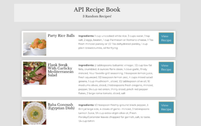 JS WP Plugin #3 – API Recipe Book